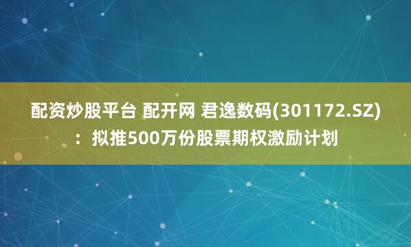 配资炒股平台 配开网 君逸数码(301172.SZ)：拟推500万份股票期权激励计划