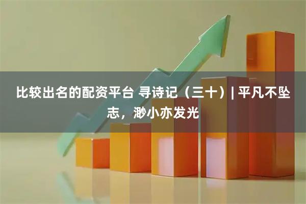 比较出名的配资平台 寻诗记（三十）| 平凡不坠志，渺小亦发光
